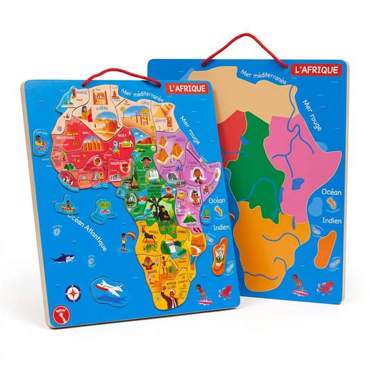 jeux éducatifs de l'Afrique puzzle en bois magnétique  sur l'Afrique