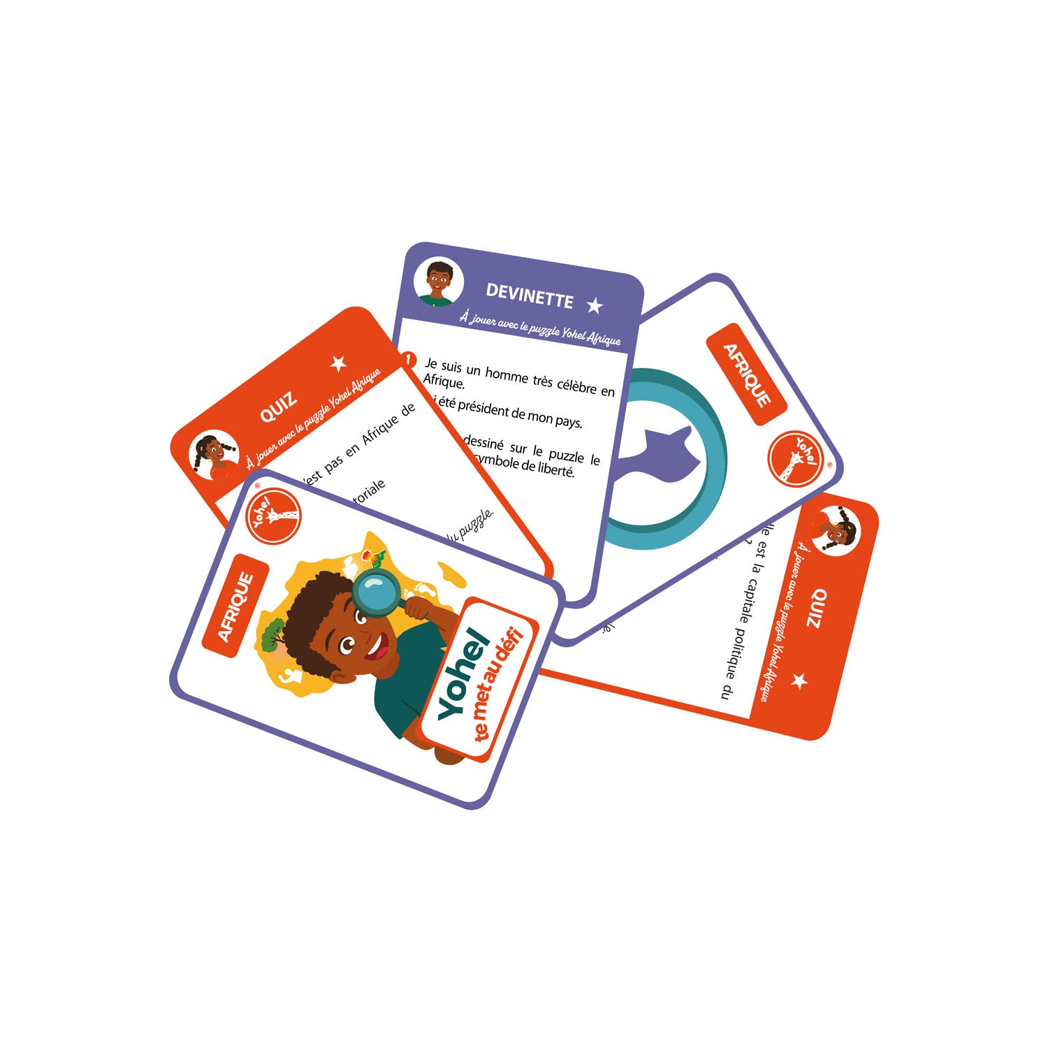 jeu de cartes de quiz et devinettes sur l'Afrique