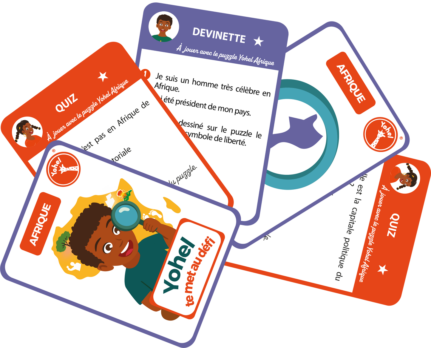 Jeu de cartes Quiz et Devinettes sur l'Afrique, à accompagner avec le puzzle Afrique pour plus de fun !