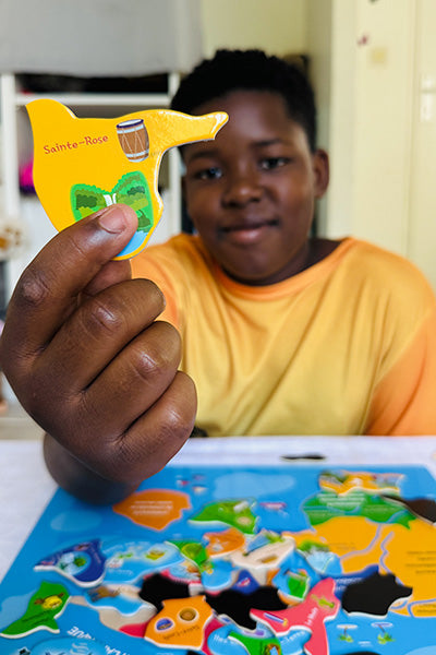 puzzle éducatif en bois magnétique et illustré