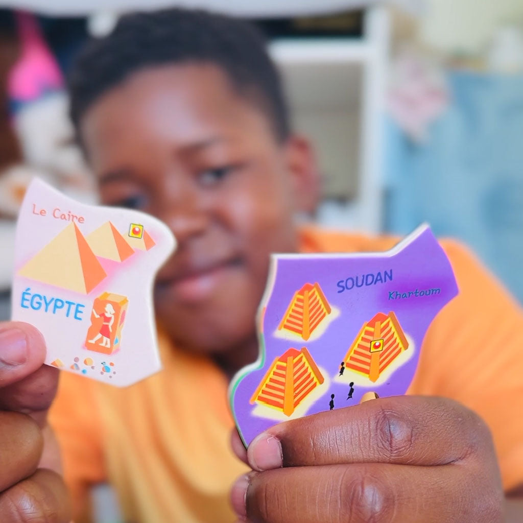 Pièces magnétiques Égypte et Soudan— puzzle éducatif bois Yohel, jeu enfant dès 4 ans