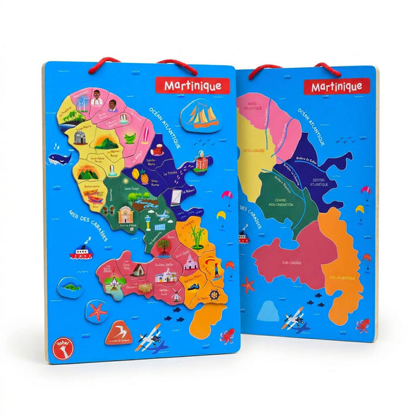 puzzle éducatif en bois magnétique sur la martinique